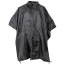 Poncho mit Rip Stop in Schwarz