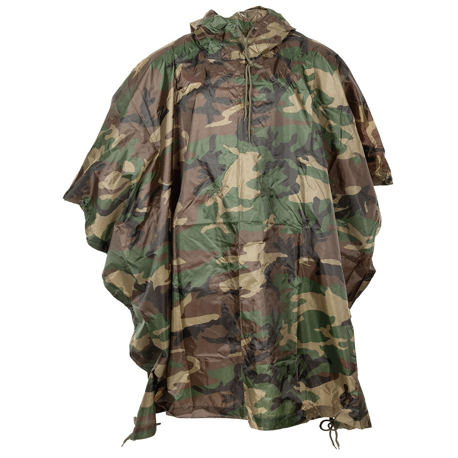 Poncho mit Rip Stop in Tarnmuster Woodland