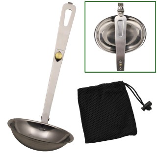 Suppenkelle, klappbar, aus Edelstahl mit Packsack