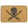 Piraten-Patch mit Totenkopf und Säbeln, 8 x 5 cm Klettabzeichen in Coyote Tan / Schwarz