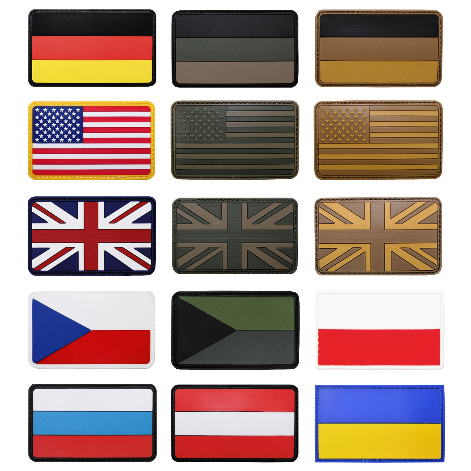 3D Patch Lnder Flaggen - 8 x 5 cm Nationalabzeichen mit Klettflche