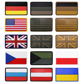 3D Patch Länder Flaggen - 8 x 5 cm Nationalabzeichen mit...