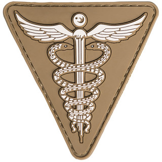 Klett-Abzeichen Medical 7 x 7 cm aus Gummi in Coyote