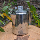 Kaffeekanne mit Perkolator aus Edelstahl für offenes Feuer oder Herd