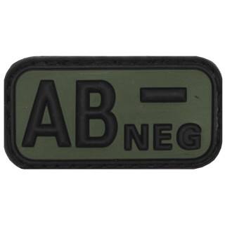 Klettabzeichen mit Blutgruppe AB- in Schwarz / Oliv