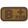 Klettabzeichen mit Blutgruppe B+ in Braun / Khaki