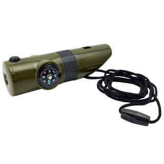 Survival-Tool 6-in-1 mit Pfeife, LED, Kompass und mehr