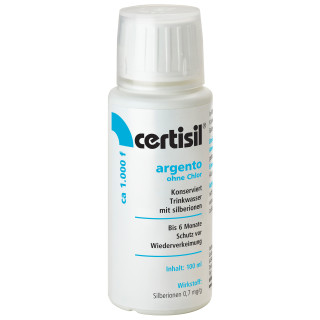 Certisil Argento ca 1.000 F (100 ml Flüssigkeit) Trinkwasserkonservierung mittels Silberionen