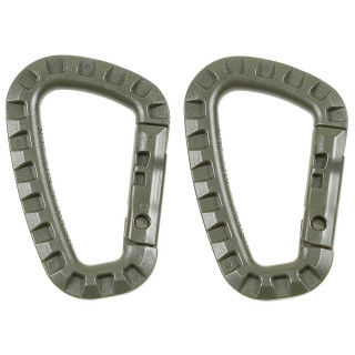 Karabiner aus Kunststoff in Oliv, D-Form 8,5 x 5,5 x 0,7 cm (2er Pack)