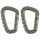 Karabiner aus Kunststoff in Oliv, D-Form 8,5 x 5,5 x 0,7 cm (2er Pack)