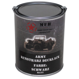 Army Kunstharz Decklack 1 Liter in Schwarz, matt (RAL 9021)