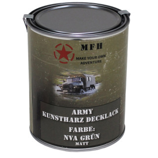 Army Kunstharz Decklack 1 Liter in NVA Grün, matt (RAL 6003)
