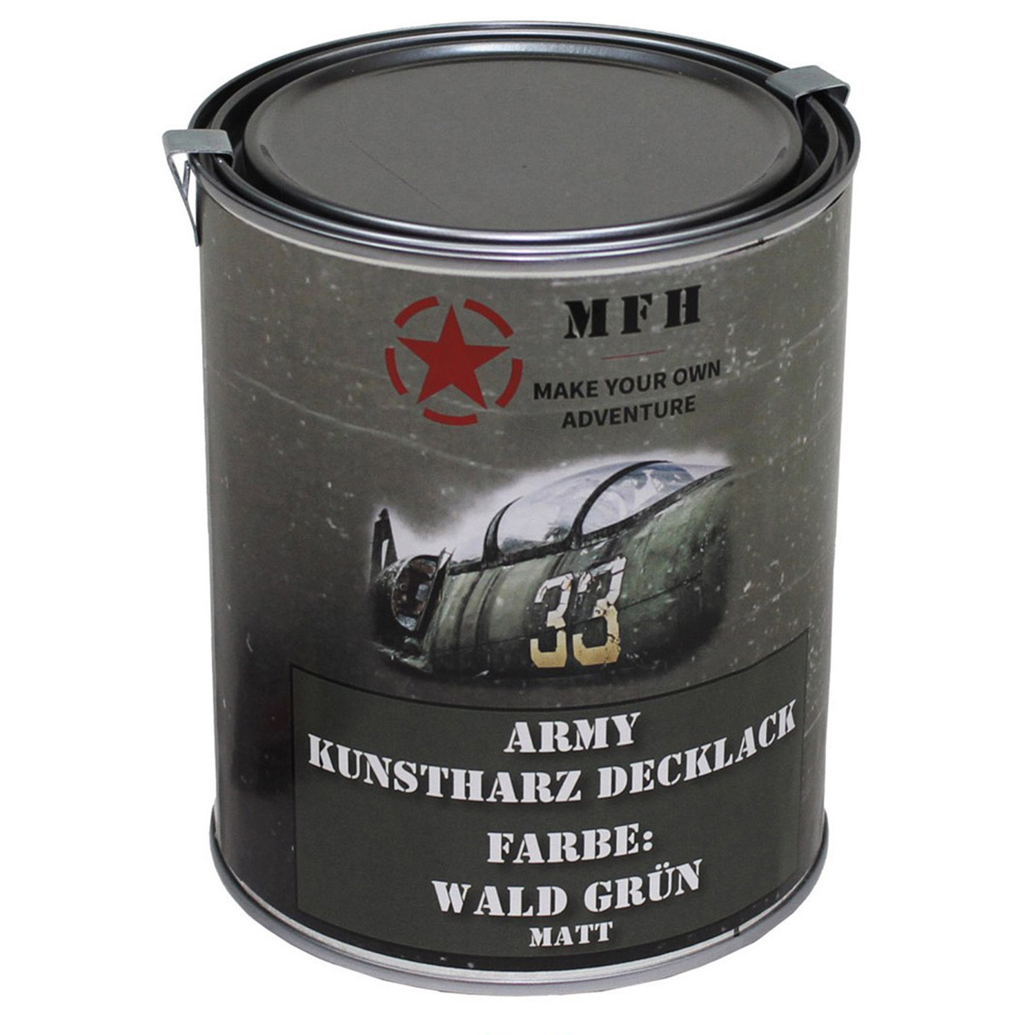 Army Kunstharz Decklack 1 Liter in Wald Grün, matt (RAL 6031)