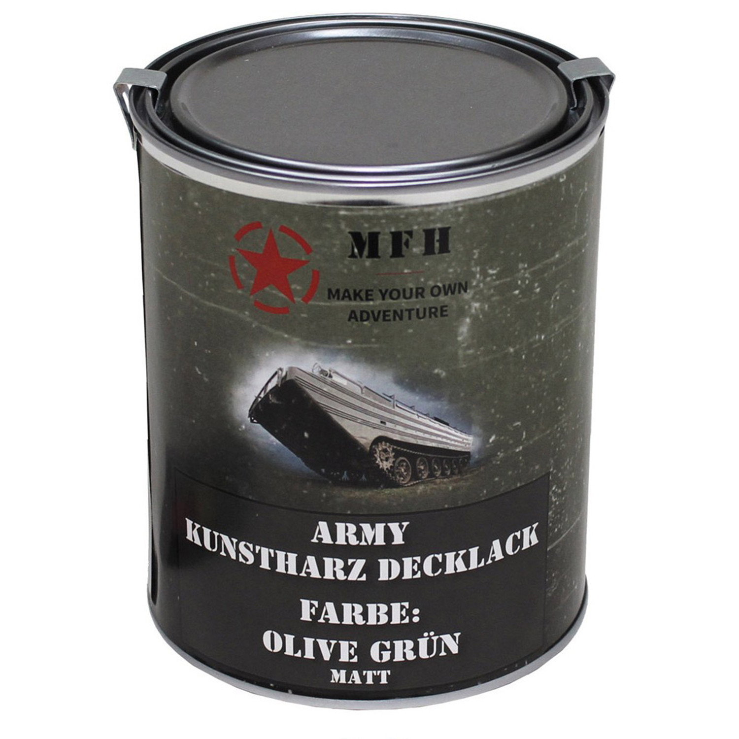 Army Kunstharz Decklack 1 Liter in Oliv Grün, matt (RAL 6014)