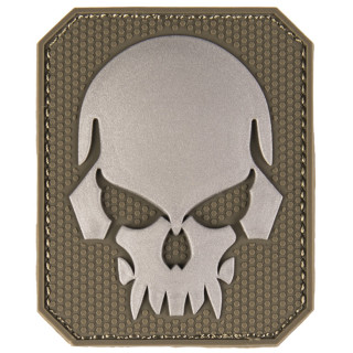 3D Patch Totenkopf "Skull" in Oliv, groß (7,5 x 6,2 cm)