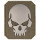 3D Patch Totenkopf "Skull" in Oliv, groß (7,5 x 6,2 cm)