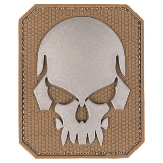 3D Patch Totenkopf "Skull" in Coyote, groß (7,5 x 6,2 cm)