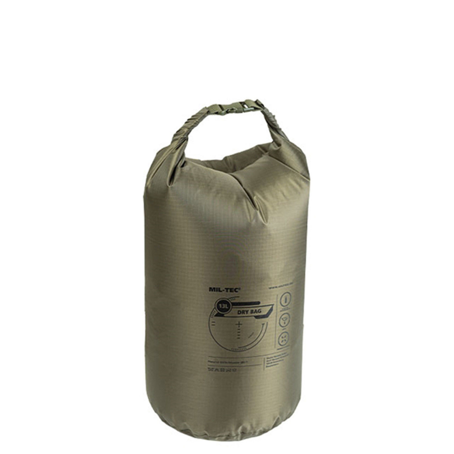Wasserdichter Transportsack (Dry Bag) Ultralight mit 13 L in Oliv