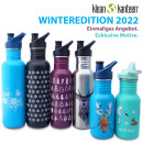 Klean Kanteen Winteredition 2022: 532 ml Violett mit Bumen, Edelstahl Trinkflasche mit Sport Cap 3.0