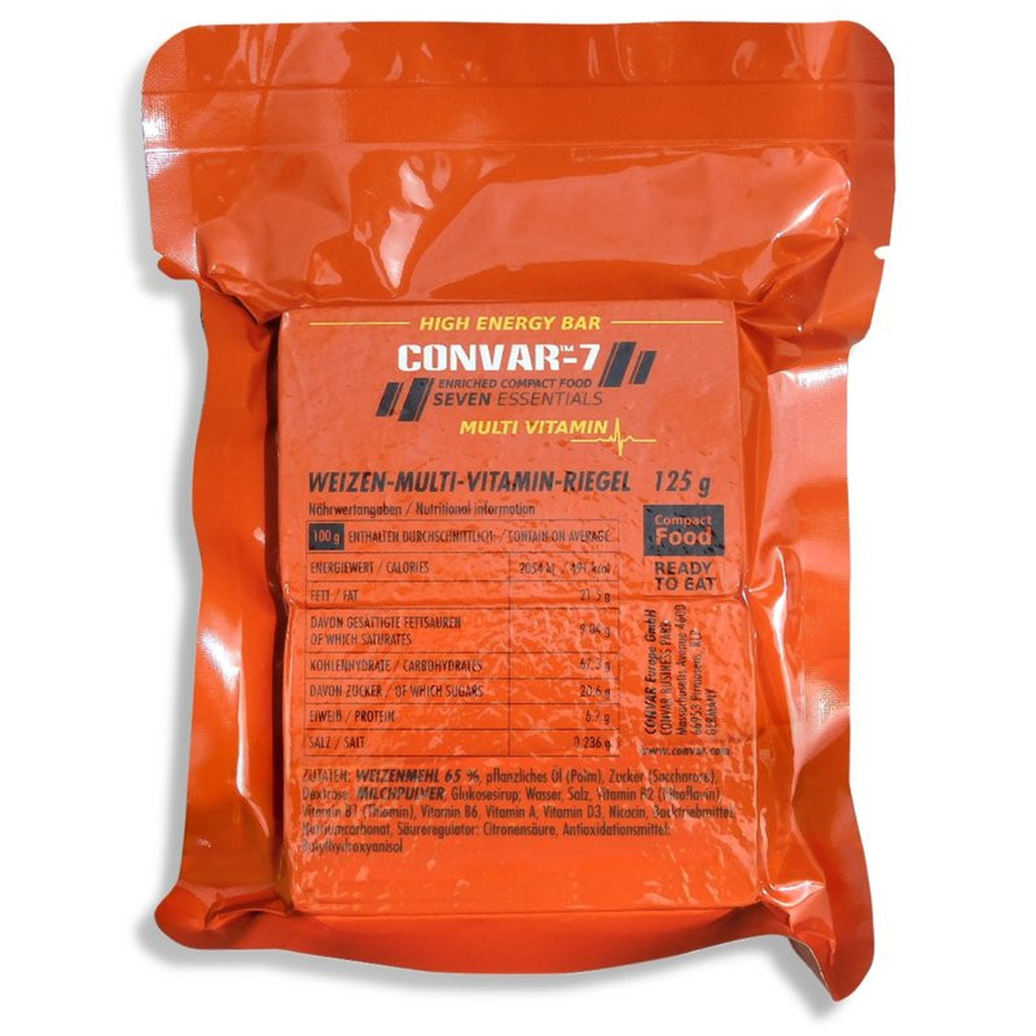 Convar-7 High Energy Bar Multi Vitamin - Weizen-Energie-Riegel 125 g