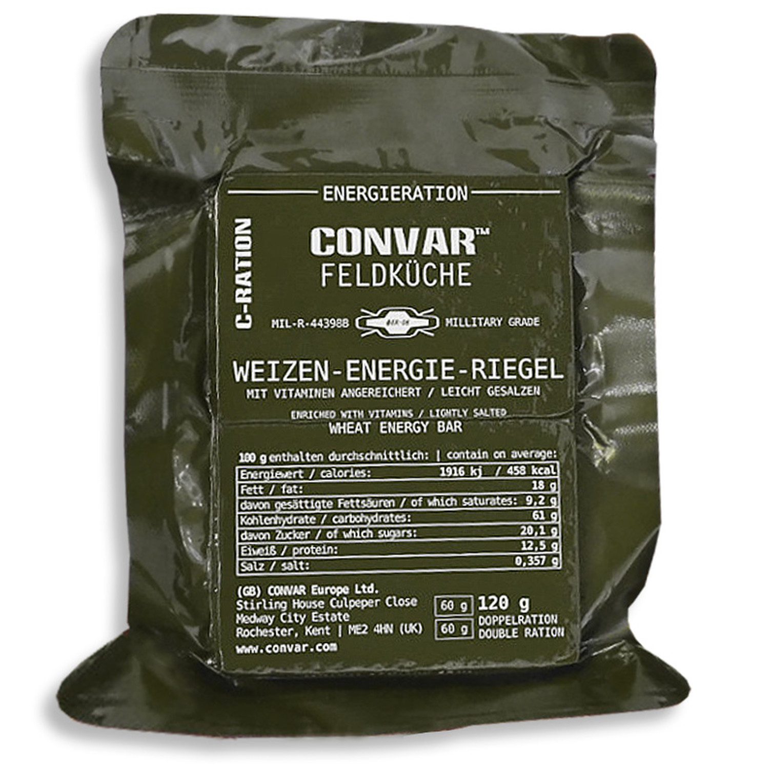 Convar Feldküche Weizen-Energie-Riegel - Salty 120 g Military Grade