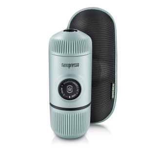 Wacaco Nanopresso Tragbare Espressomaschine in Grau-Blau (Arctic Blue) + Schutzhülle