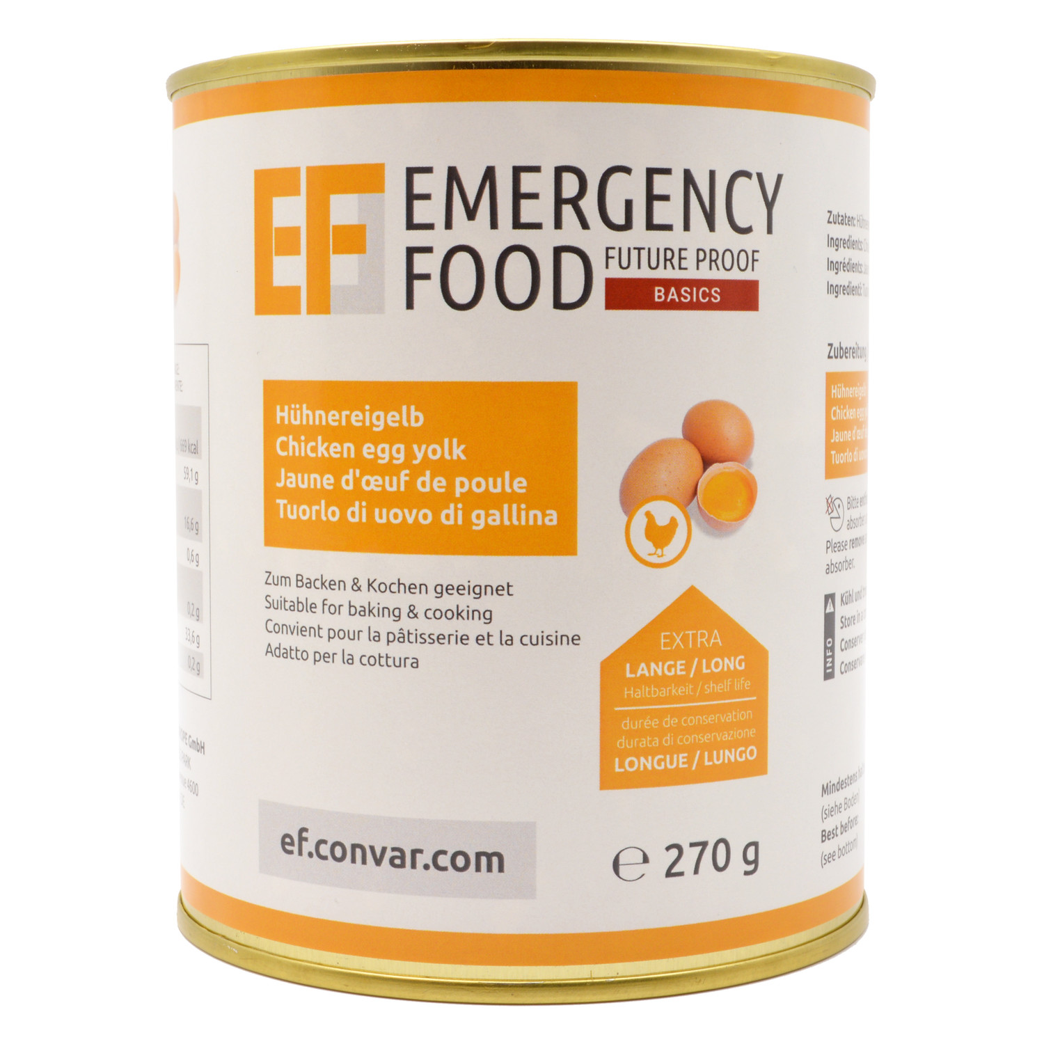 Convar EF Emergency Food Hhnereigelb 270 g Dose - 15 Jahre haltbar