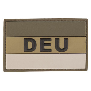 3D Patch Deutschland Flagge Oliv mit Aufschrift DEU, 8 x 5 cm (Groß)