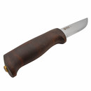 Helle Gro Outdoormesser mit Lederscheide: 93 mm Klinge, Griff aus Birkenholz