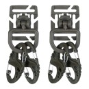 Befestigungsset in Oliv f&uuml;r Molle mit 2 Duraflex&reg; MOD.U.LOX&reg; mit D-Ring und 4 Karabinern (Tactical Set Ultimate)