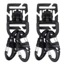 Befestigungsset in Schwarz f&uuml;r Molle mit 2 Duraflex&reg; MOD.U.LOX&reg; mit D-Ring und 4 Karabinern (Tactical Set Ultimate)