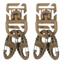 Befestigungsset in Coyote f&uuml;r Molle mit 2 Duraflex&reg; MOD.U.LOX&reg; mit D-Ring und 4 Karabinern (Tactical Set Ultimate)