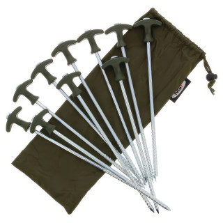 Zeltheringe 30 cm 10 Stück aus Stahl mit Gewinde und Griff