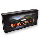 Outdoor Survival Kit mit Messer und Holster, Feuerstarter mit Pfeife, Essbesteck und Drahtsäge