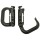 Karabiner aus Kunststoff für Molle-System (2er Pack) in Schwarz