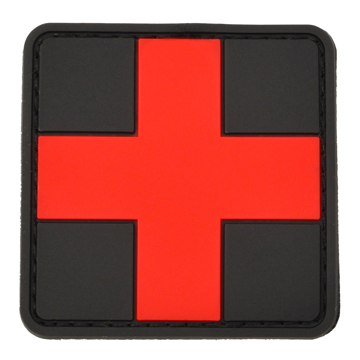 Klett-Abzeichen Erste Hilfe aus PVC, 5 x 5 cm in Schwarz / Rot