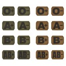 Klettabzeichen mit Blutgruppe, 3,8 x 2,8 cm Patch aus PVC