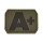 Klettabzeichen mit Blutgruppe A+ in Oliv, 3,8 x 2,8 cm Patch aus PVC