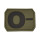 Klettabzeichen mit Blutgruppe 0- in Oliv, 3,8 x 2,8 cm Patch aus PVC