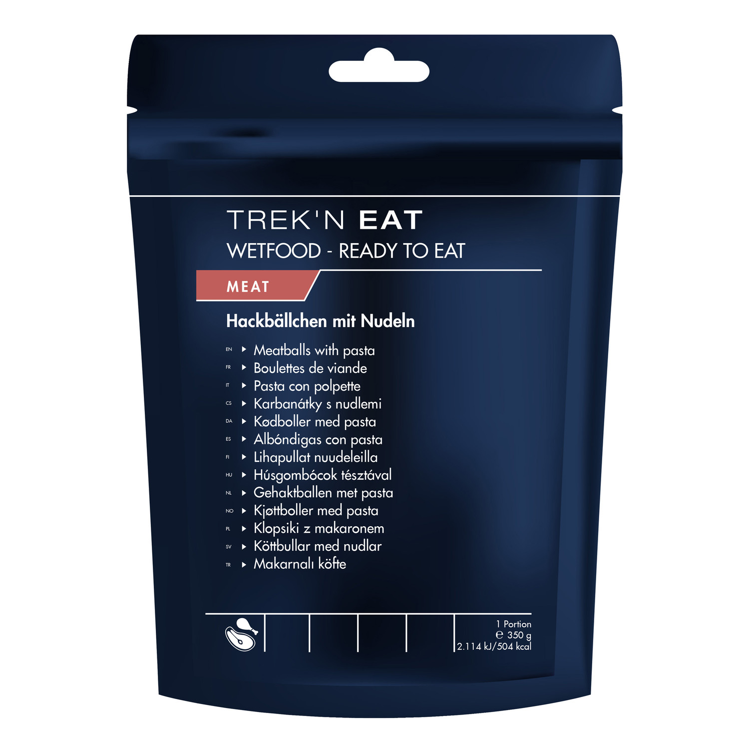 Trekn Eat Wetfood Hackbllchen mit Nudeln - &bdquo;Ready To Eat&rdquo;-Mahlzeit