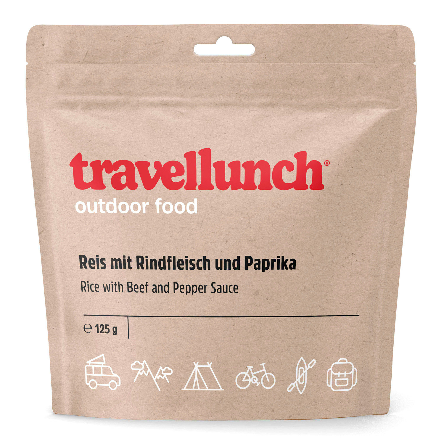 Travellunch Reis mit Rindfleisch und Paprika 125 g