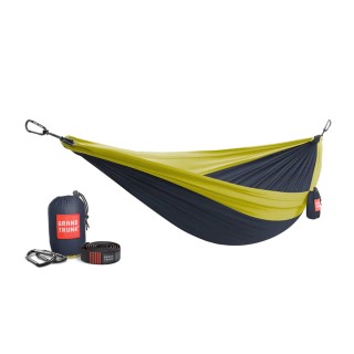 Grand Trunk Double Deluxe Hammock in Marineblau / Hellgrün - Hängematte für 2 Personen inkl. Befestigungssystem