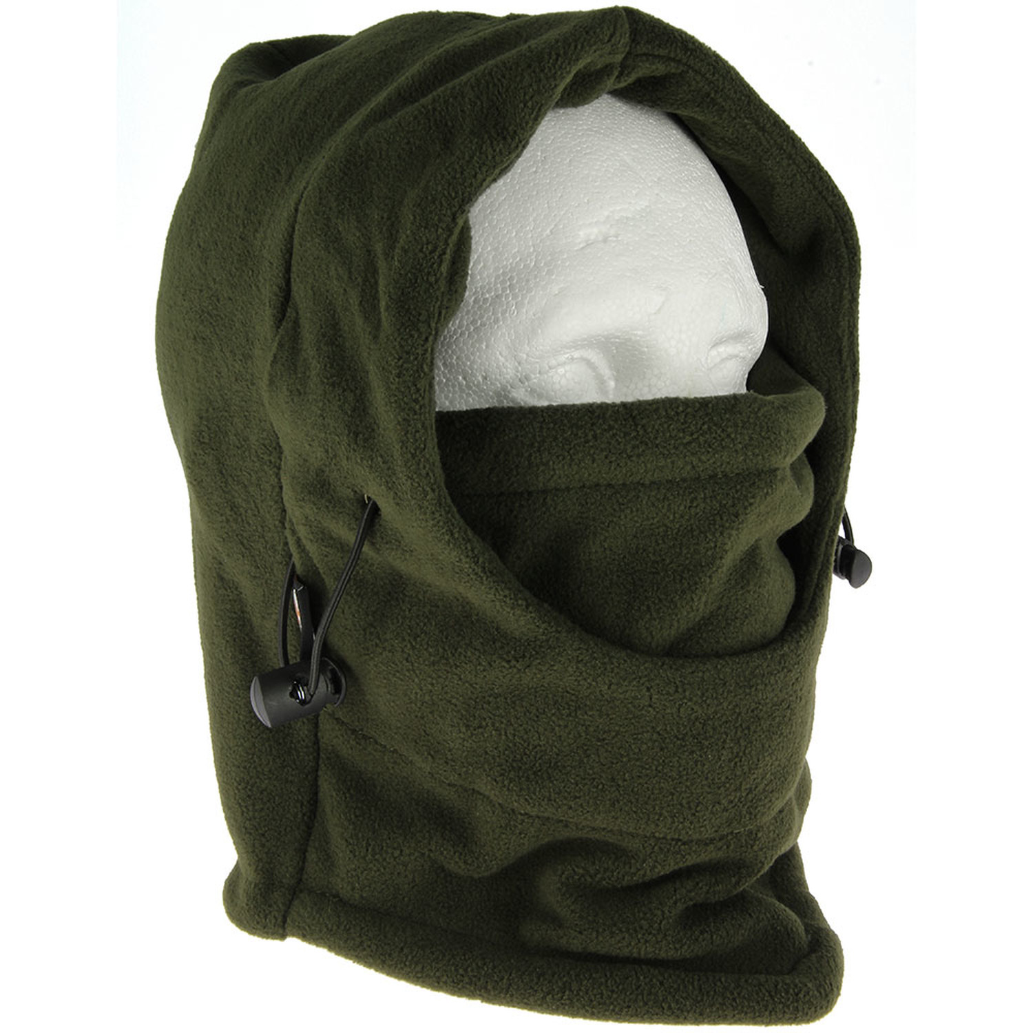 Fleece Schlauchschal mit Kapuze und Gesichtsschutz in Grn