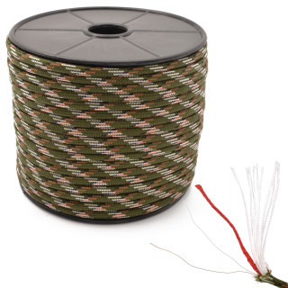 Survival Paracord 50 m mit Angelschnur, Kupferdraht und brennbarer Schnur