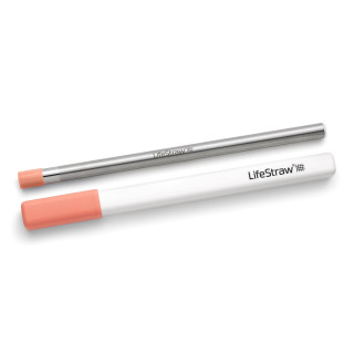 LifeStraw Sip Wasserfilterstrohhalm in Apricot (helles Orange) aus Edelstahl mit Etui