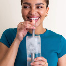 LifeStraw Sip Wasserfilterstrohhalm in Apricot (helles Orange) aus Edelstahl mit Etui