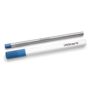 LifeStraw Sip Wasserfilterstrohhalm in Stormy Blue (Blau) aus Edelstahl mit Etui