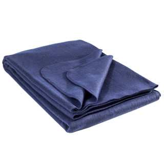 Mountainhill Wolldecke 225 x 150 cm, Navy Blau, einfarbig (80% Schafwolle, 20% Polyester)