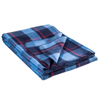 Mountainhill Wolldecke 225 x 150 cm, Blau, kariert (80% Schafwolle, 20% Polyester)
