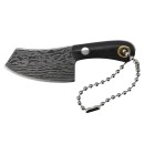 Mini-Schl&uuml;sselanh&auml;nger Messer &quot;Santoku&quot; aus Metall mit Kunstlederscheide